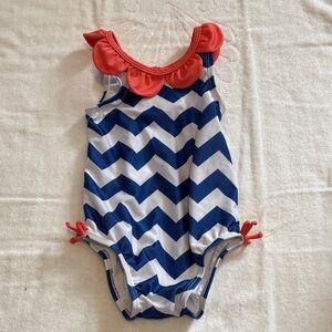 Gymboree Navy and White Chevron One Piece